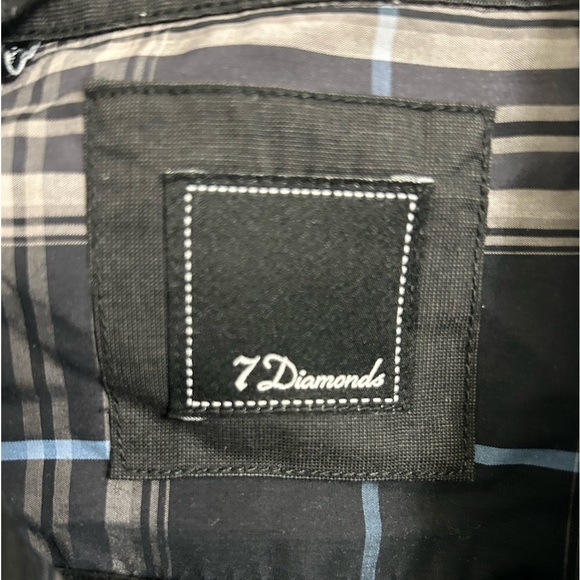 7 Diamonds Shirt Western Black Plaid Long Sleeve Pearl Snap Button Down Size XL - Picture 5 of 8